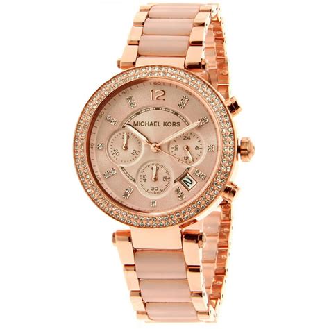 montre michael kors femme or et rose|Michael Kors diamond watch women's.